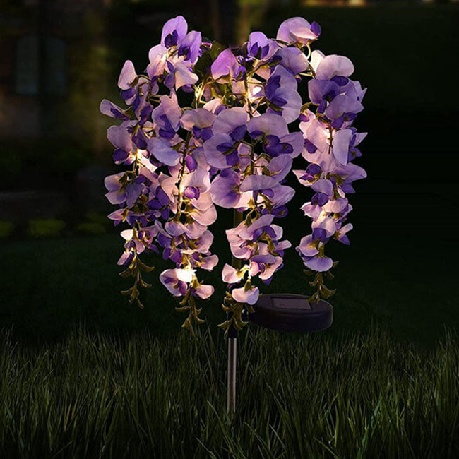 Solar Faux Wisteria LED Outdoor Lawn Plug Light