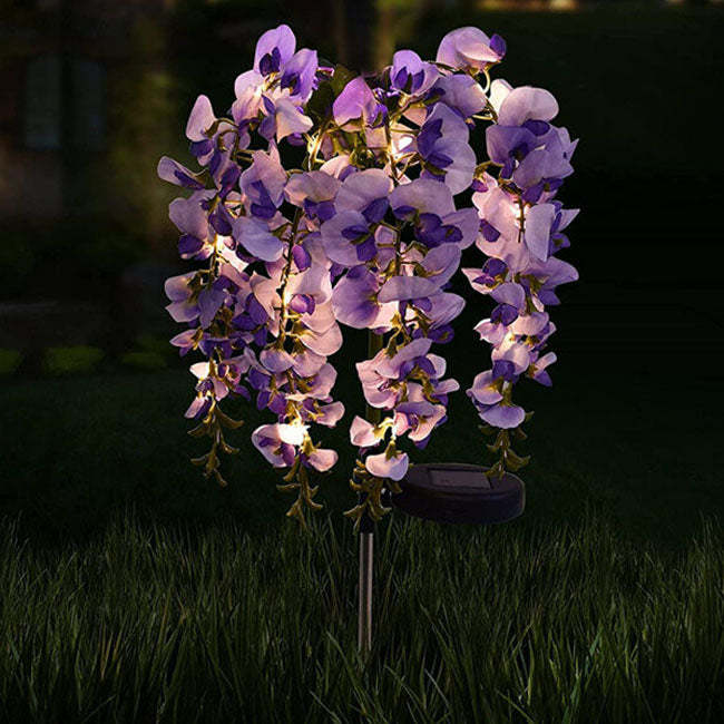 Solar Faux Wisteria LED Outdoor Lawn Plug Light