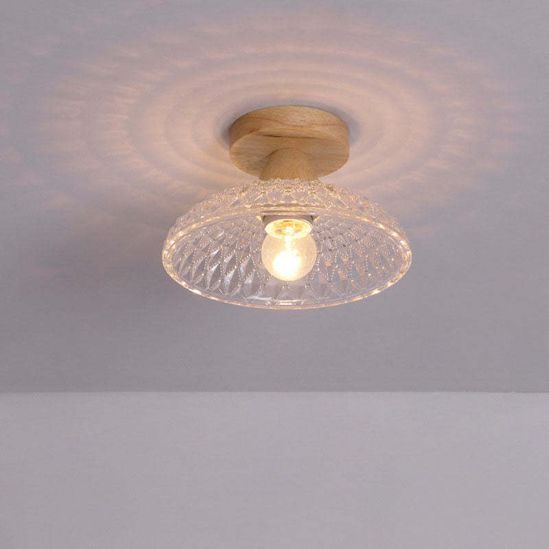 Japanese Minimalist Log Glass Ceiling Light
