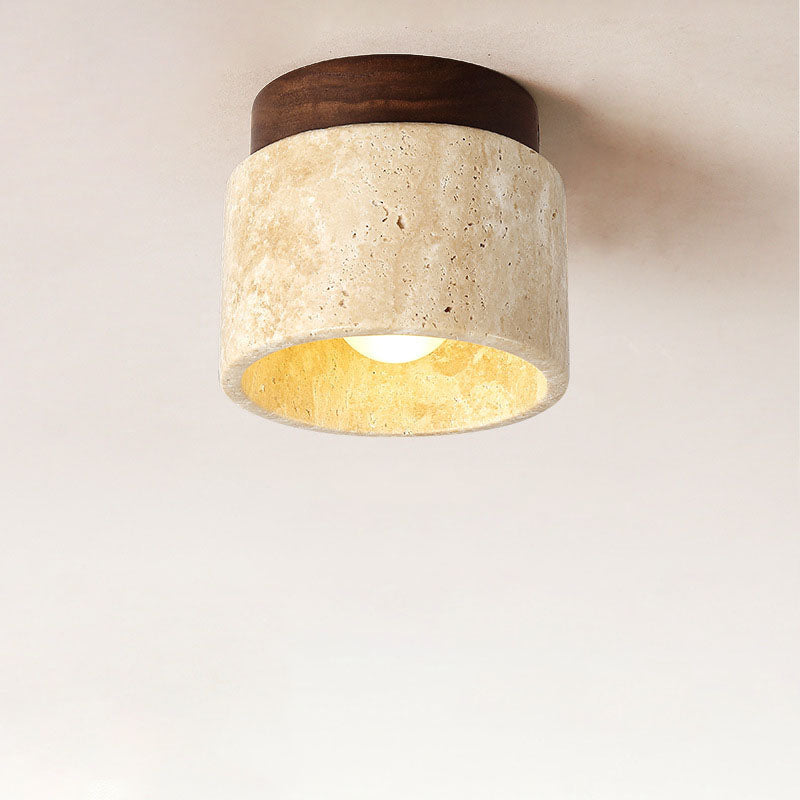 Minimalist Travertine 1-Light Ceiling Light