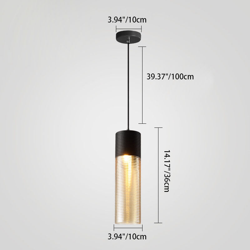 Scandinavian Cylinder Oval Iron Glass Pendant Light