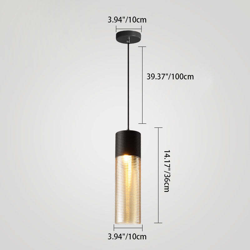Scandinavian Cylinder Oval Iron Glass Pendant Light