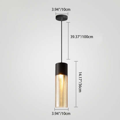 Scandinavian Cylinder Oval Iron Glass Pendant Light