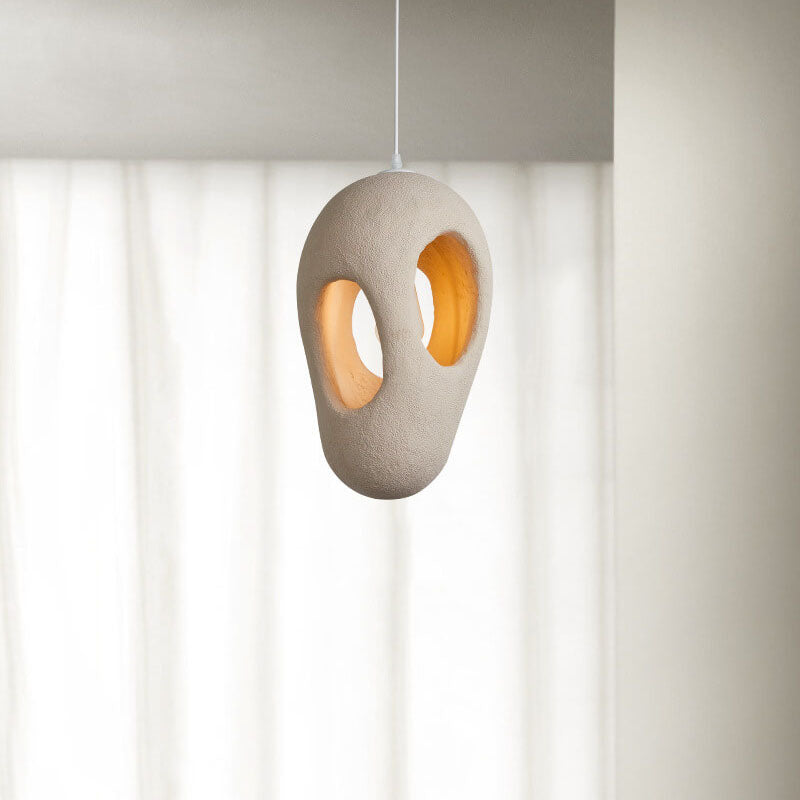 Japanese Wabi-sabi Resin Circle Pendant Light