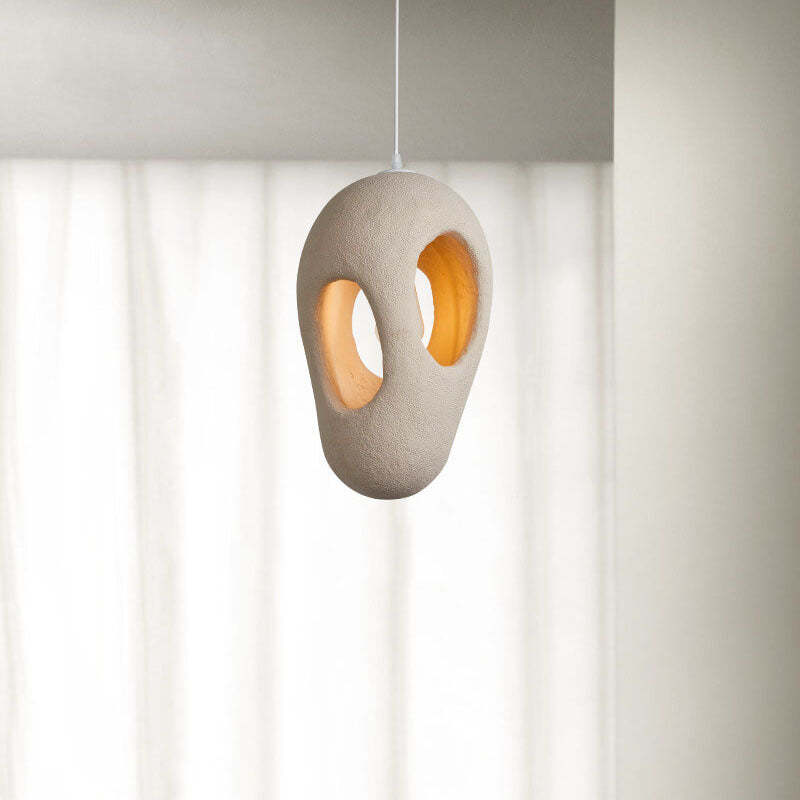 Japanese Wabi-sabi Resin Circle Pendant Light