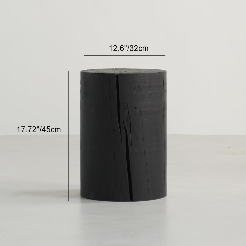 Japanese Wabi-Sabi Wood Geometric End Table