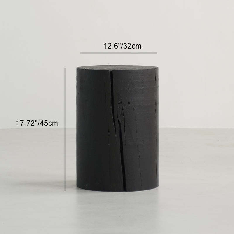 Japanese Wabi-Sabi Wood Geometric End Table