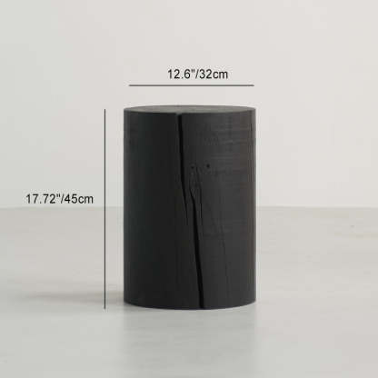 Japanese Wabi-Sabi Wood Geometric End Table