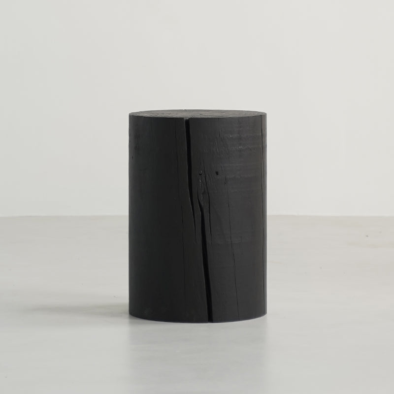 Japanese Wabi-Sabi Wood Geometric End Table — D
