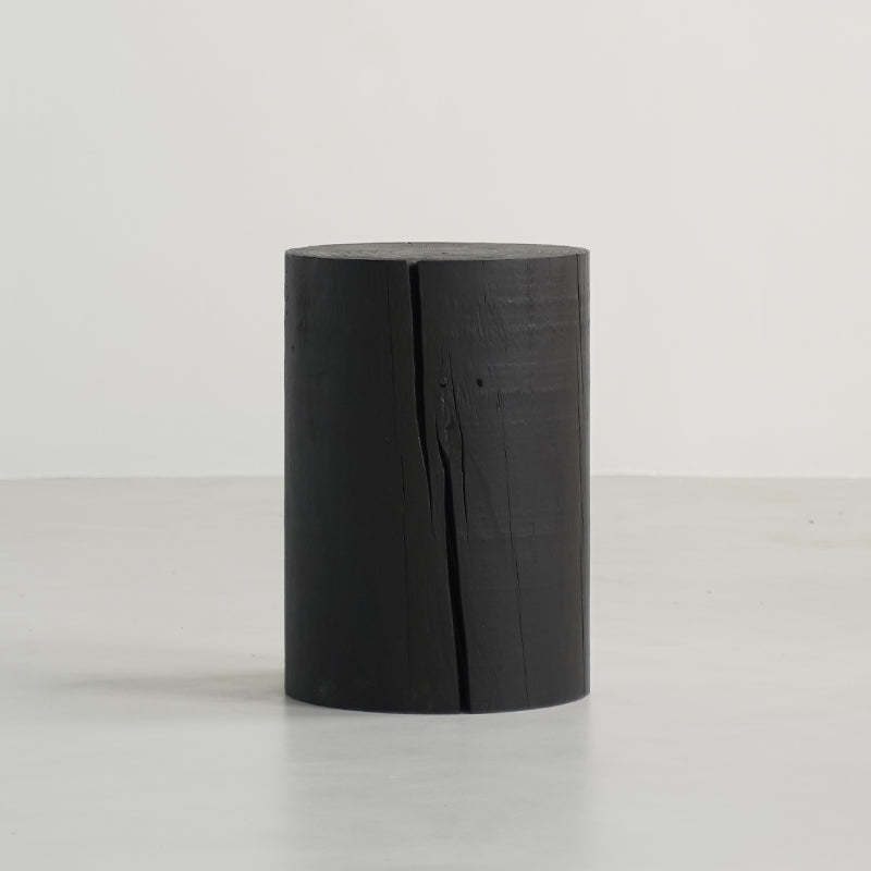 Japanese Wabi-Sabi Wood Geometric End Table — D