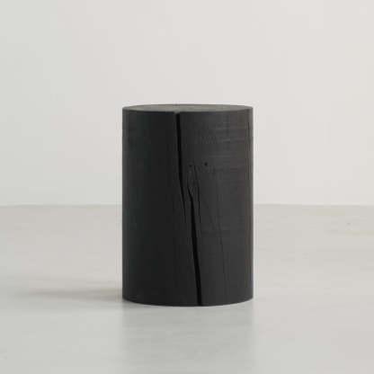 Japanese Wabi-Sabi Wood Geometric End Table — D