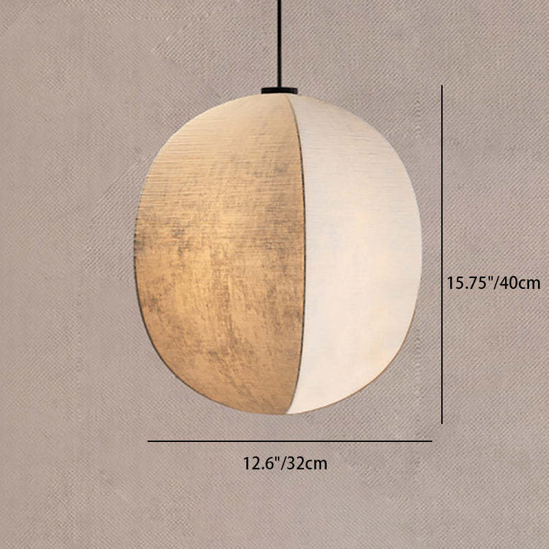 Japanese Zen Silk Lantern Pendant Light