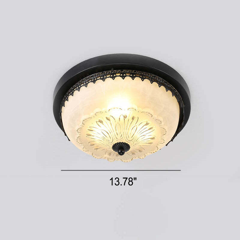 European Vintage Round Bowl 3/4-Light Flush Mount