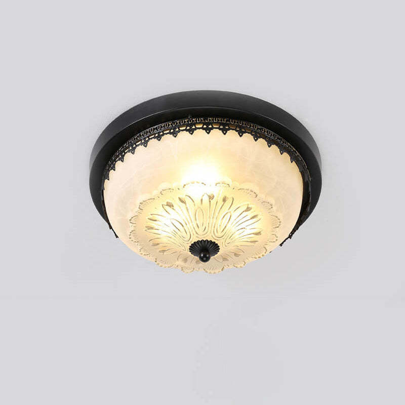 European Vintage Round Bowl 3/4-Light Flush Mount