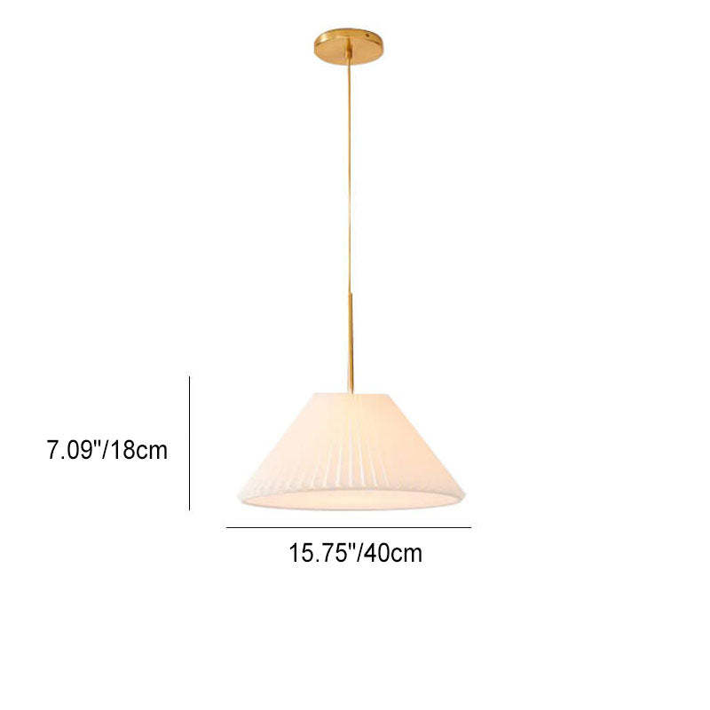 Nordic Minimalist Pleated Fabric Drum Cone Pendant Light