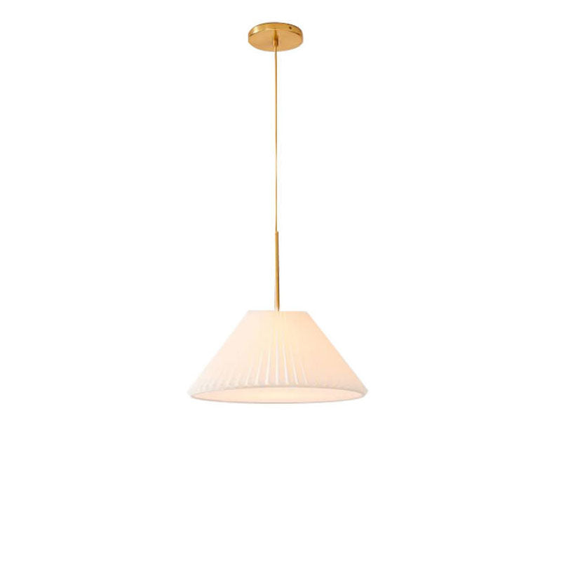 Nordic Minimalist Pleated Fabric Drum Cone Pendant Light