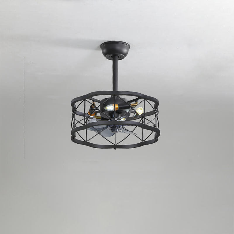 Industrial Minimalist Mount Ceiling Fan Light