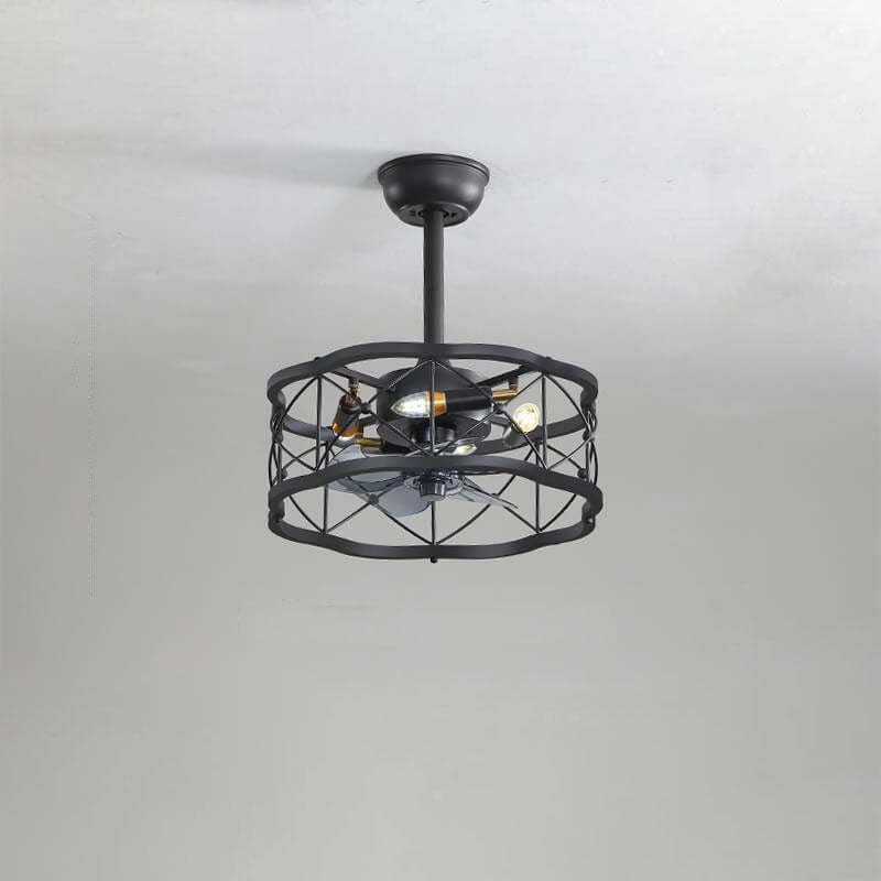 Industrial Minimalist Mount Ceiling Fan Light