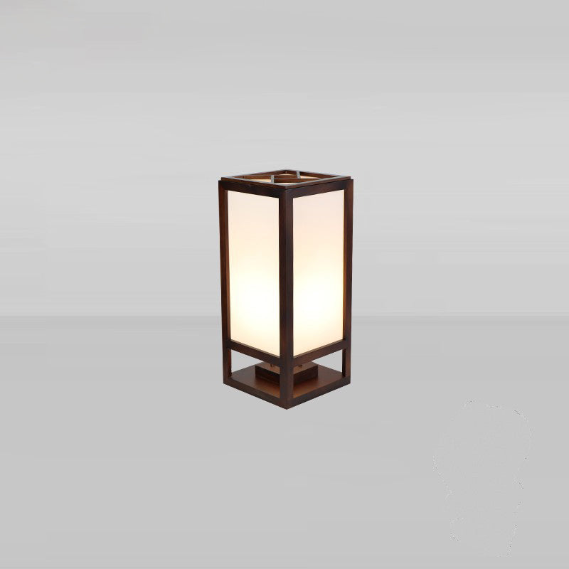 Chinese Rectangular Parchment Wood Floor Lamp