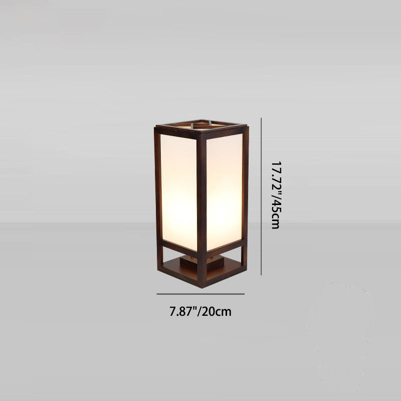 Chinese Rectangular Parchment Wood Floor Lamp