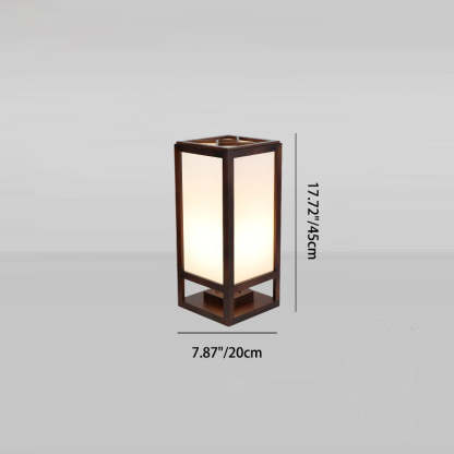 Chinese Rectangular Parchment Wood Floor Lamp