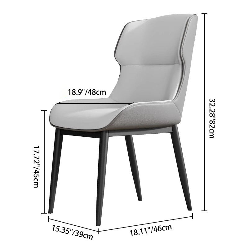 Modern PU Leather Steel Cushion Dining Chair — Green