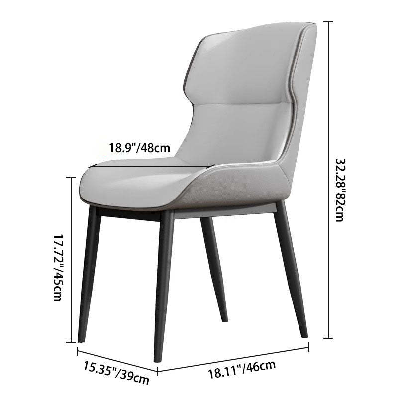 Modern PU Leather Steel Cushion Dining Chair — Green