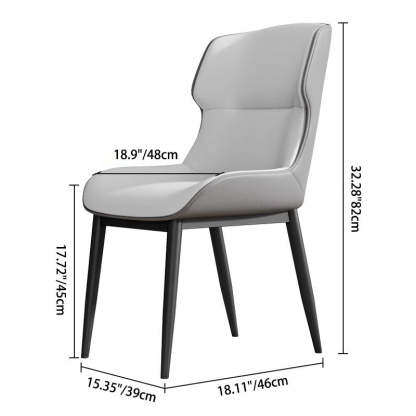 Modern PU Leather Steel Cushion Dining Chair — Green