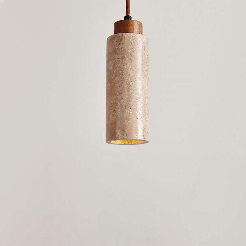 Japanese Wabi-Sabi Solid Wood Stone Island Chandelier