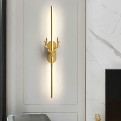 Modern Aluminum Antler Strip LED Sconce — Gold / D / 110V-120V For US/CA