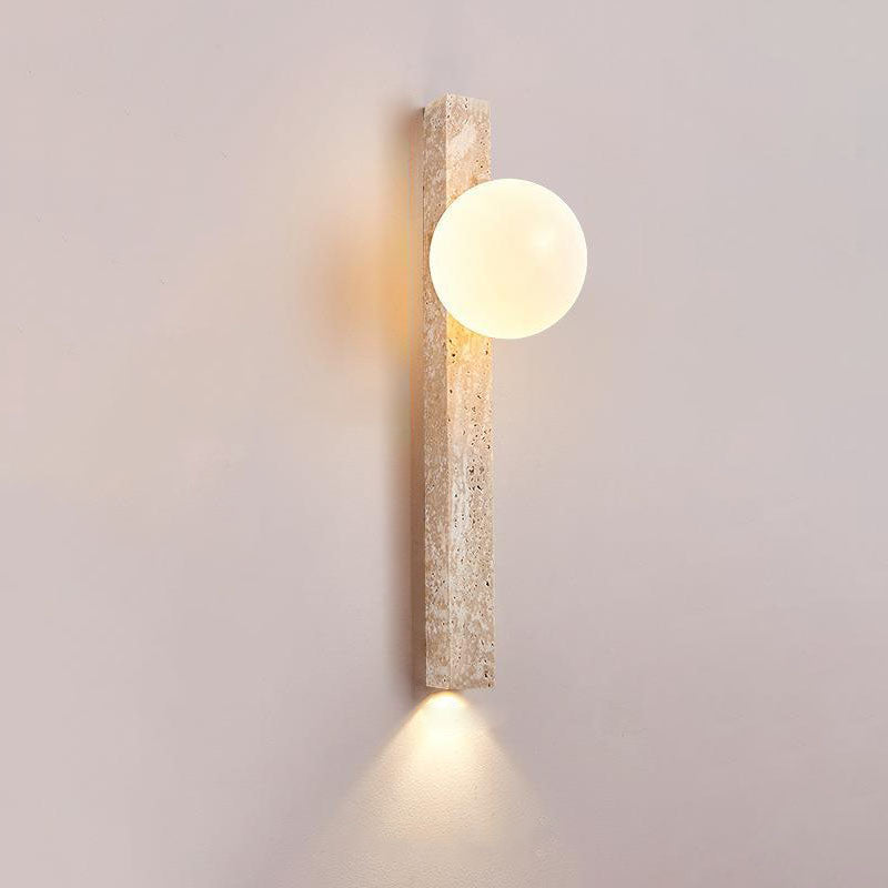 Japanese Long Strip Yellow Travertine Sconce