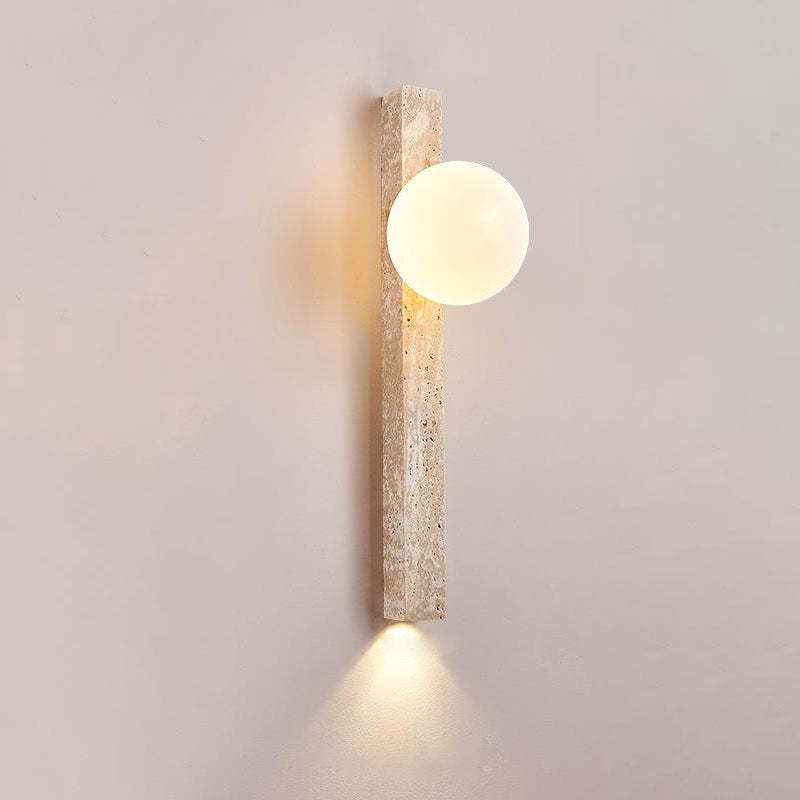 Japanese Long Strip Yellow Travertine Sconce