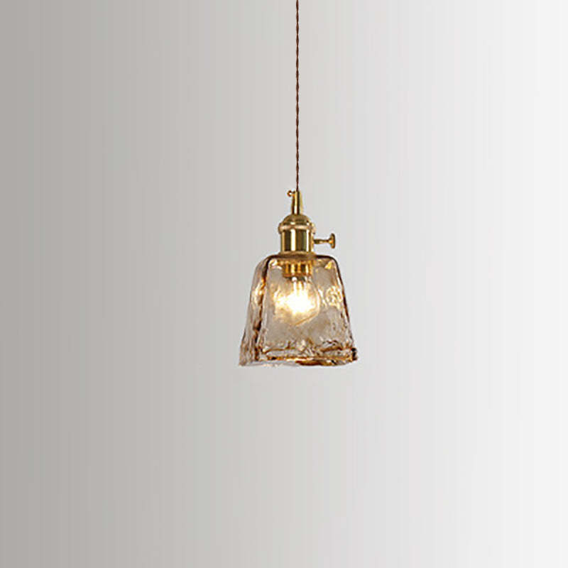 Vintage Amber Glass Pendant Light