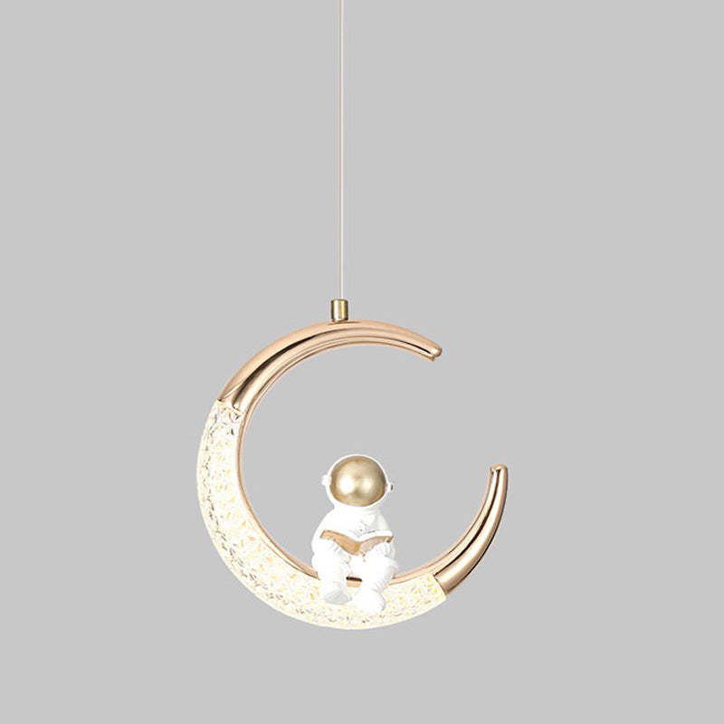 Modern Astronaut Moon LED Kids Pendant Light