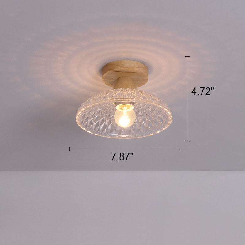 Japanese Minimalist Log Glass Ceiling Light