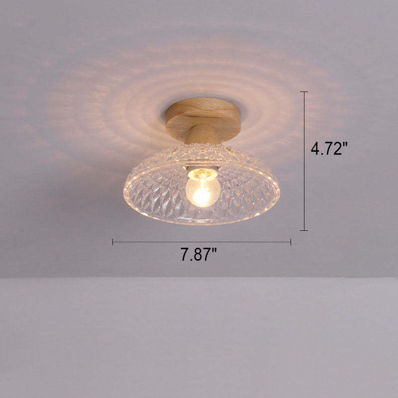 Japanese Minimalist Log Glass Ceiling Light