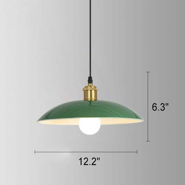 Industrial Vintage Green Iron Dome Cone Pendant