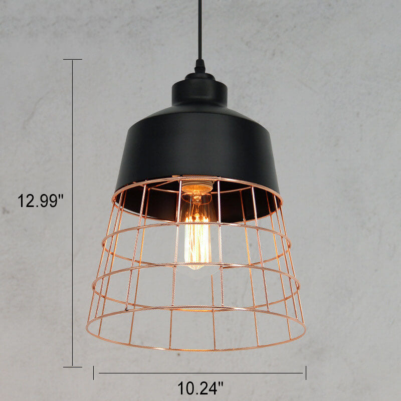 Nordic Iron Geometric Cage Pendant Light