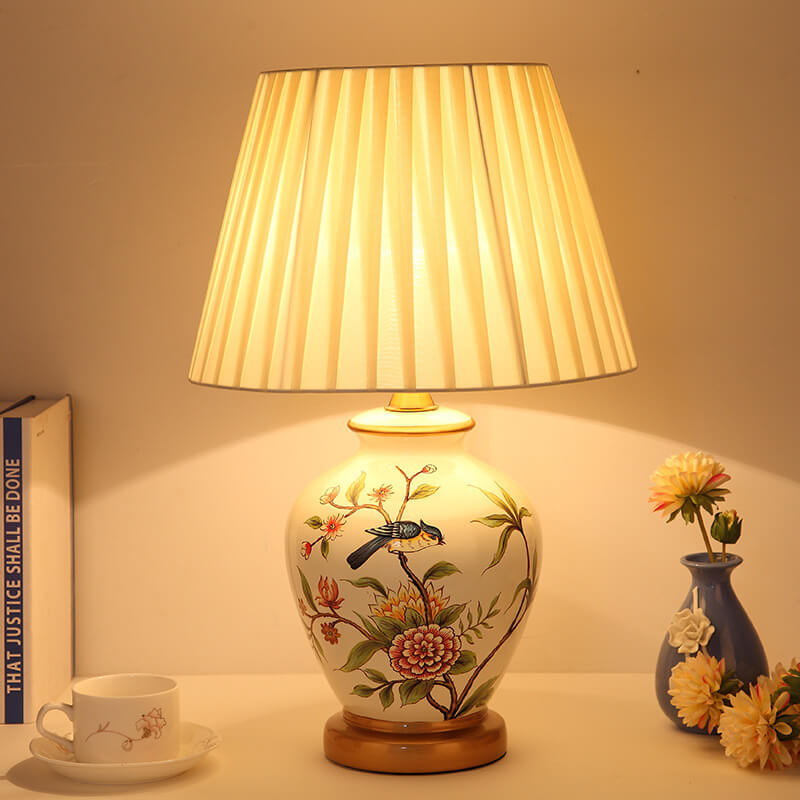 Modern Warm Ceramic Cylindrical Table Lamp
