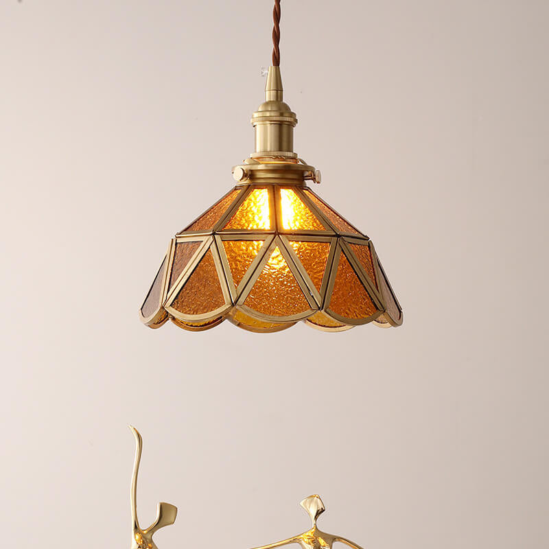 Nordic cone water brass glass pendant lighting