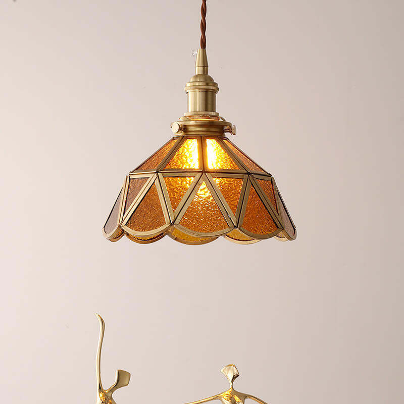 Nordic cone water brass glass pendant lighting
