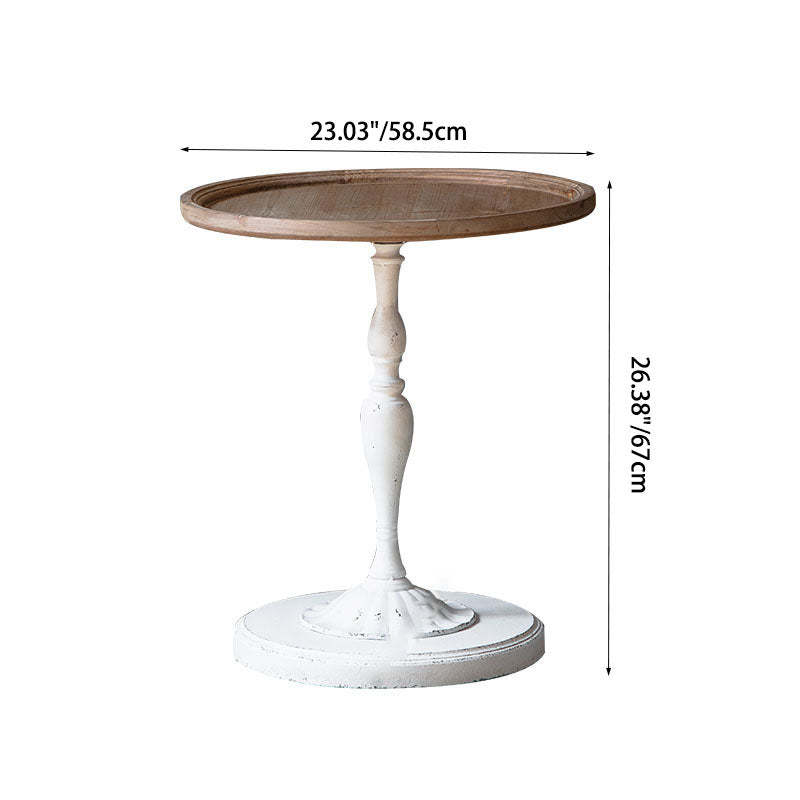 Minimalist Round Wood Iron Coffee Table