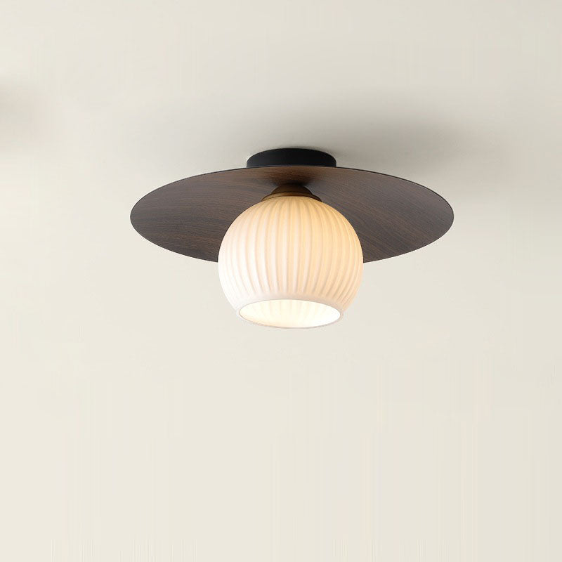 Nordic Round Domed Iron Glass Ceiling Light