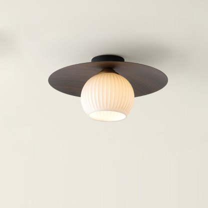 Nordic Round Domed Iron Glass Ceiling Light