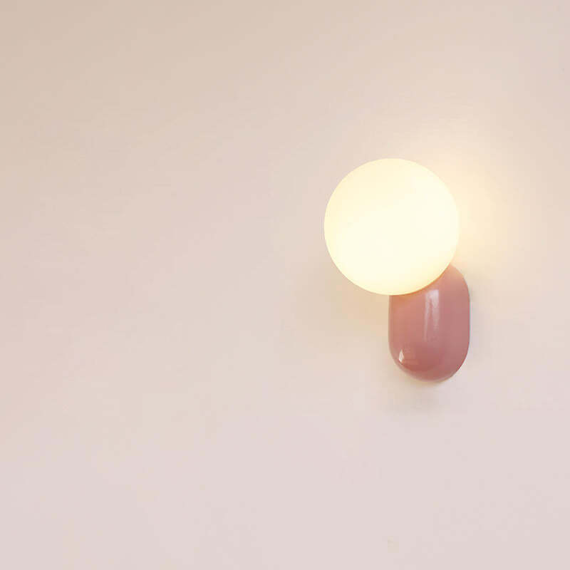 Macaron Cream Resin Glass Ball Sconce