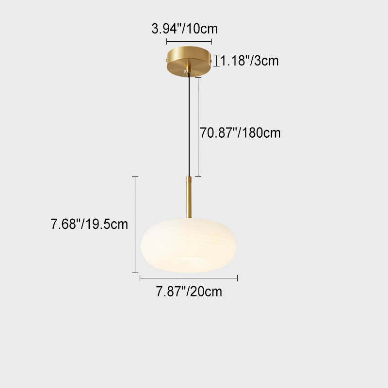 Modern Cream Apple Copper LED Pendant Light