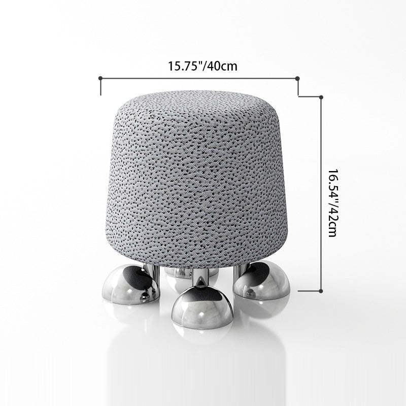 Modern Wood Stainless Steel Vanity Stool — Red