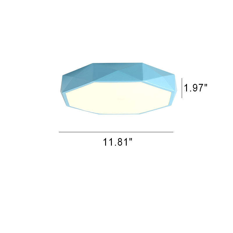 Nordic Macaron Diamond Iron Acrylic LED Flush Light
