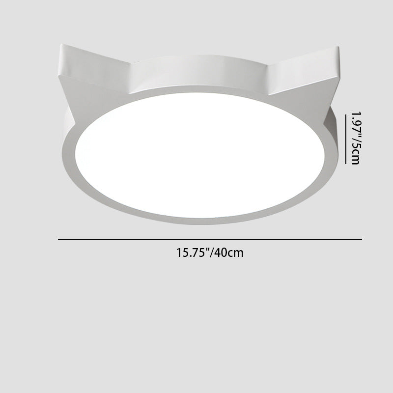 Nordic Macaron Cat LED Kids Flush Mount Light