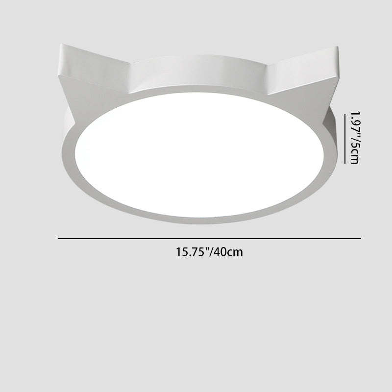 Nordic Macaron Cat LED Kids Flush Mount Light